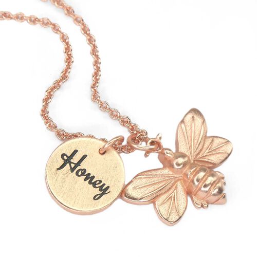Little Taonga Honey Bee Necklace Rose Gold